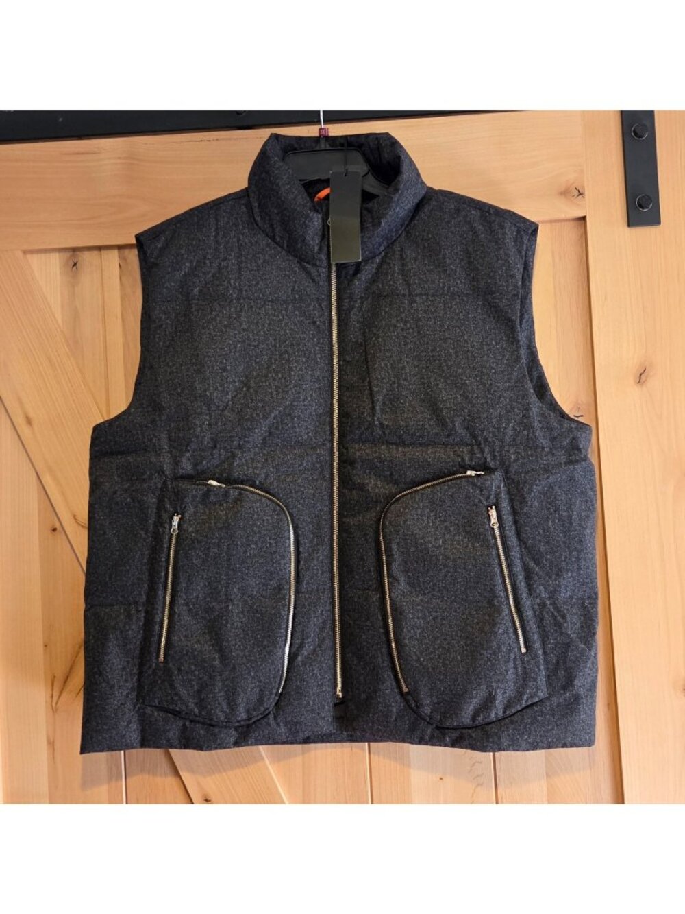 New! Orolay Mens XL Gray Vest Down Zip Pockets Stand up Collar